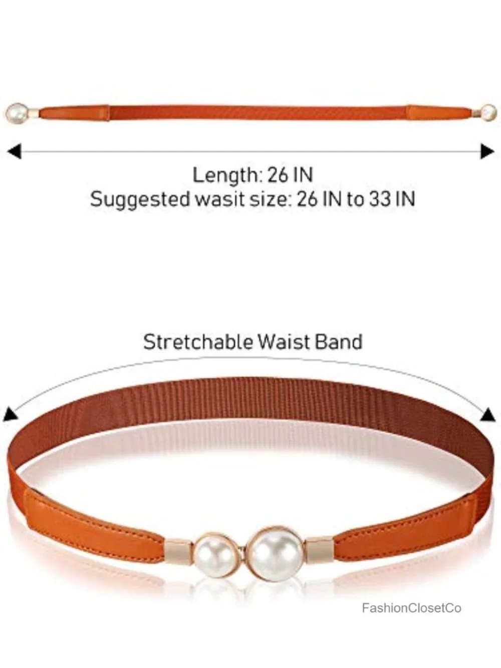6 Pack Women Skinny Stretch Belts Elastic Waist Cinch Retro Faux Leather Metal